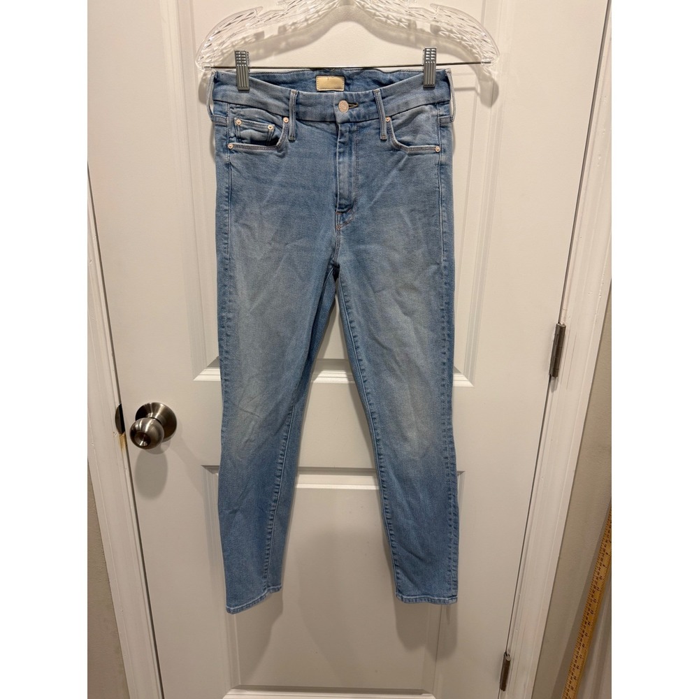 MOTHER Womens The Looker Crop Skinny Jeans Fresh Catch Light Blue Size 26
